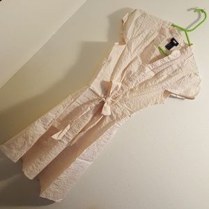 H&M Peach 🍑 Seersucker Capsleeve Dress size 6